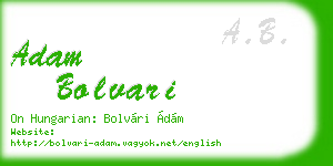 adam bolvari business card